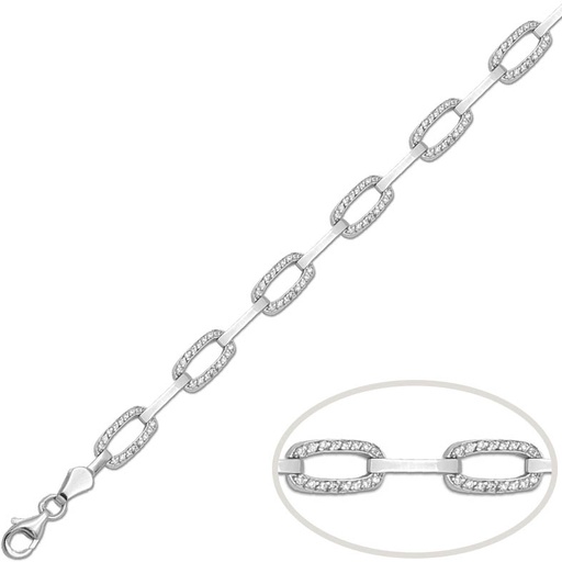 [PU447] Pulsera oro blanco 18 kt circonitas