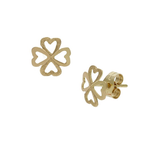 [P1413] PENDIENTES ORO 18KL TREBOL - 8.50MM