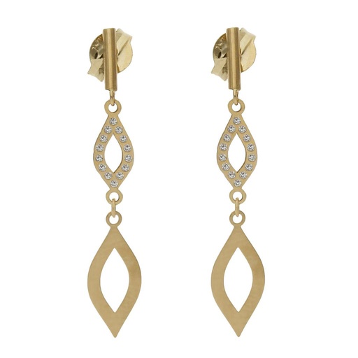 [P1484] Pendientes oro 18 kt circonitas - 5x30mm