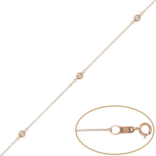 [PU1266] Pulsera oro 18 kt chatones  -  3.50mm