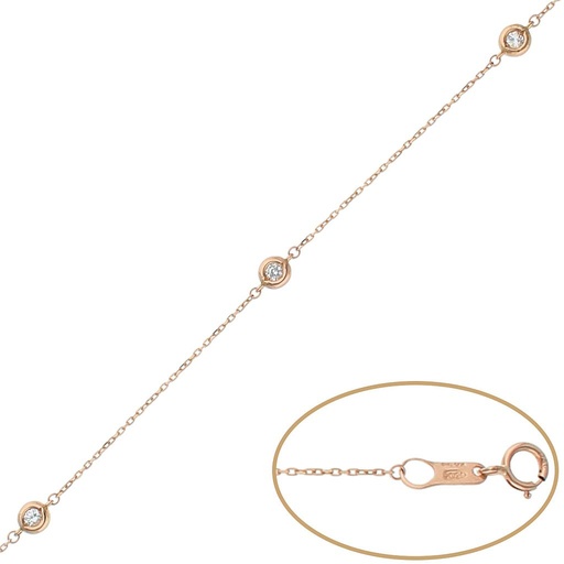 [PU1259] Pulsera oro 18 kt chatones - 4mm