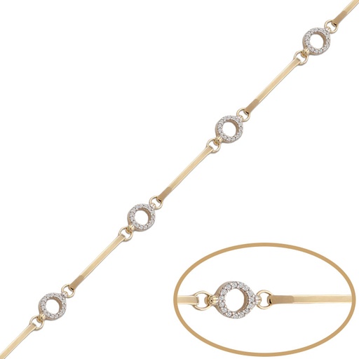 [PU1192] Pulsera oro 18 kt circulos circonitas
