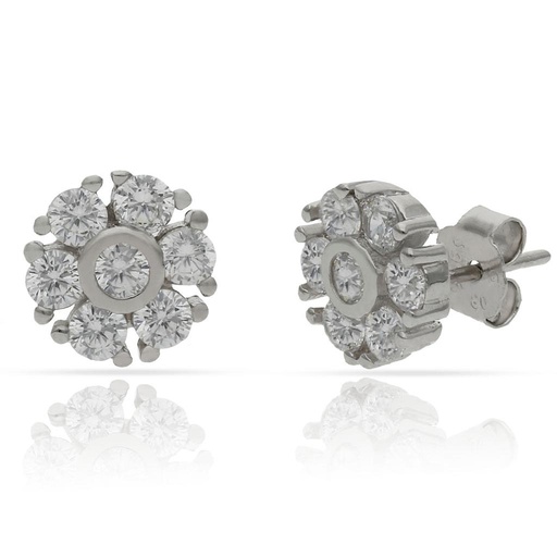 [AG1645] PENDIENTES PLATA 925MM ROSETON - 9MM