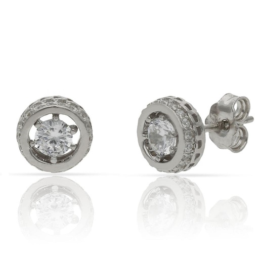 [AG1639] PENDIENTES PLATA 925MM CIRCONITAS - 8MM