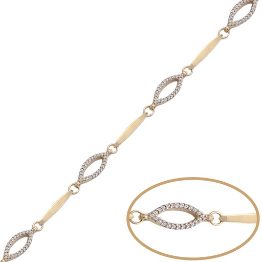 [PU1191] Pulsera oro 18 kt oval circonitas