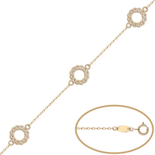 [PU1026] Pulsera oro 18 kt circulo circonitas