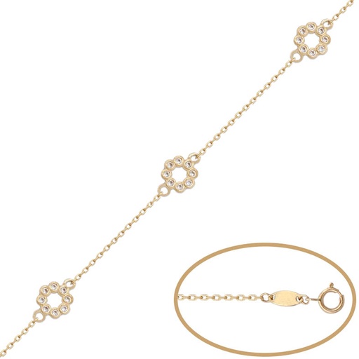 [PU1028] Pulsera oro 18 kt circulo circonitas