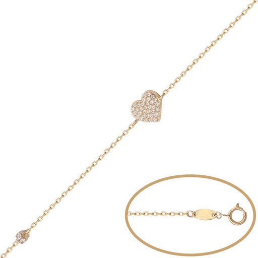 [PU1032] Pulsera oro 18 kt corazon circonitas