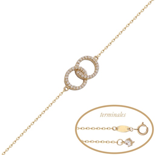 [PU1033] Pulsera oro 18 kt alianzas circonitas