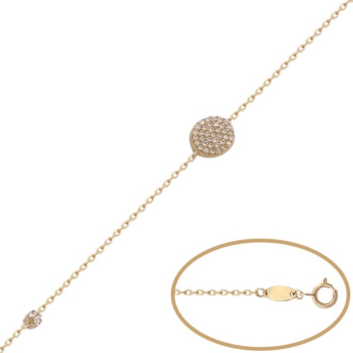 [PU1037] Pulsera oro 18 kt circulo circonitas