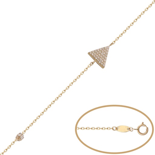 [PU1040] Pulsera triangulo oro 18 kt circonitas