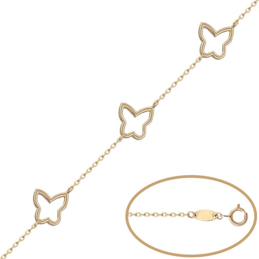 [PU1046] Pulsera oro 18 kt - 3 mariposas