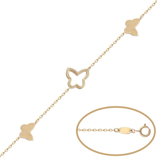 [PU1052] Pulsera oro 18 kt -3 mariposas