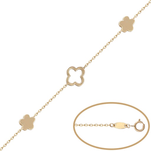[PU1053] Pulsera oro 18 kt - 3 flores