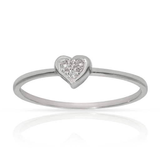 [LCR334B] SORTIJA ORO BLANCO 18KL CORAZON DIAMANTES