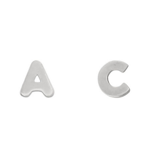 [P1031] PENDIENTES ORO BLANCO 18KL INICIALES