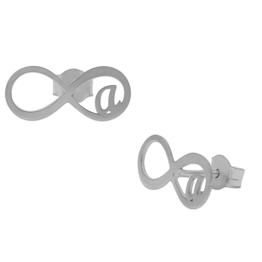 [AG1603] PENDIENTES PLATA 925MM INFINITO + INICIALES