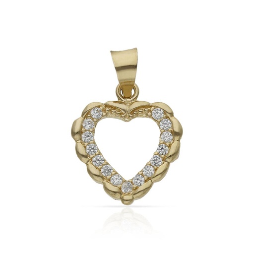[GL33] COLGANTE ORO 18KL CORAZON CIRCONITAS