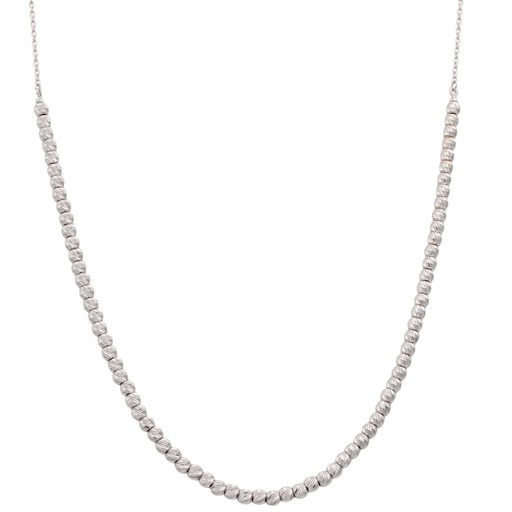 [CO132] COLLAR ORO BLANCO 18KL BOLAS TALLADAS