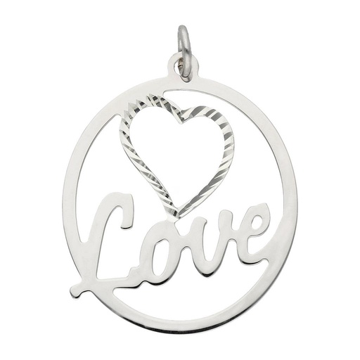 [AG606] COLGANTE PLATA 925MM LOVE CORAZON