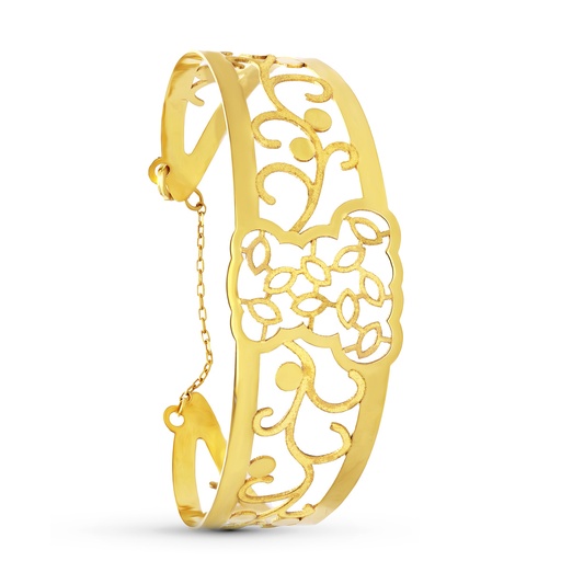 [P02000007] 18K PULSERA ORO AMARILLO RIGIDA OSO LASER