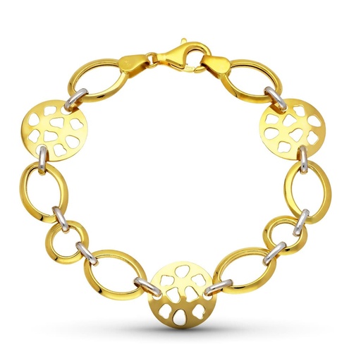 [P02000019] 18K PULSERA ORO BICOLOR ESLABONES