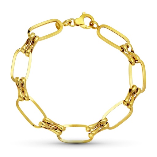 [P02000026] 18K PULSERA ORO AMARILLO ESLABONES HUECA