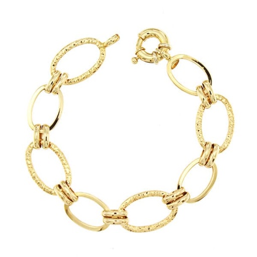 [P02000027] 18K PULSERA ESLABONES HUECO 19 CM 9.60 GR