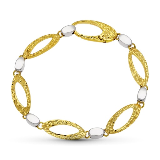 [P02000030] 18K PULSERA ORO BICOLOR ESLABONES