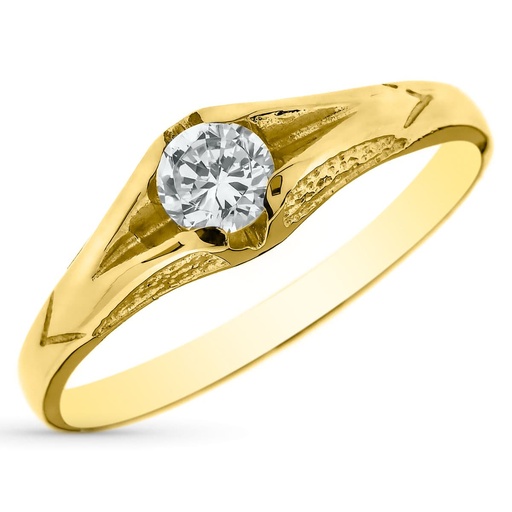 [P02000034] 18K SOLITARIO ORO AMARILLO CADETE CIRCONITA 4 MM SIN FORRAR