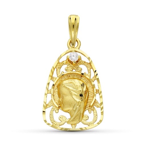 [P02000068] 18K MEDALLA ORO AMARILLO VIRGEN NIÑA 21X13 MM