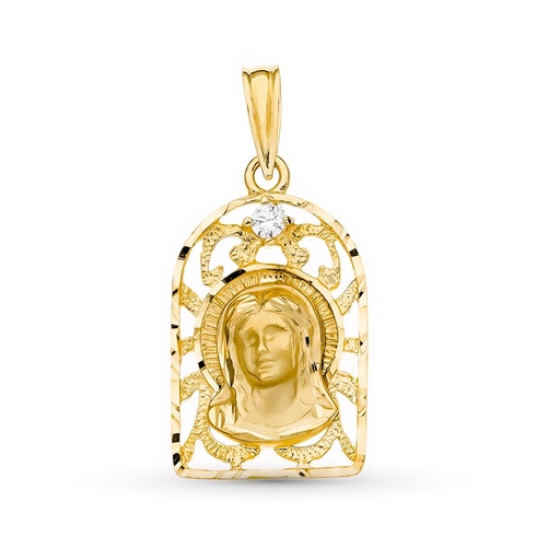 [P02000069] 18K MEDALLA ORO AMARILLO VIRGEN NIÑA 21X13 MM
