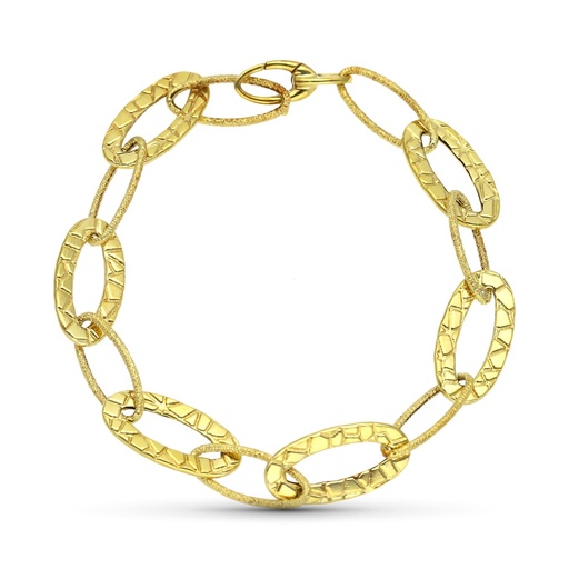 [P03000009] 18K PULSERA ORO AMARILLO ESLABONES OVALES