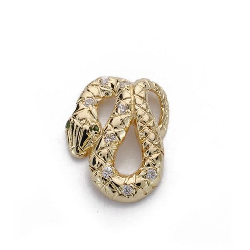 [P0467] 18K COLGANTE SERPIENTE CIRCONITAS 15X12 M