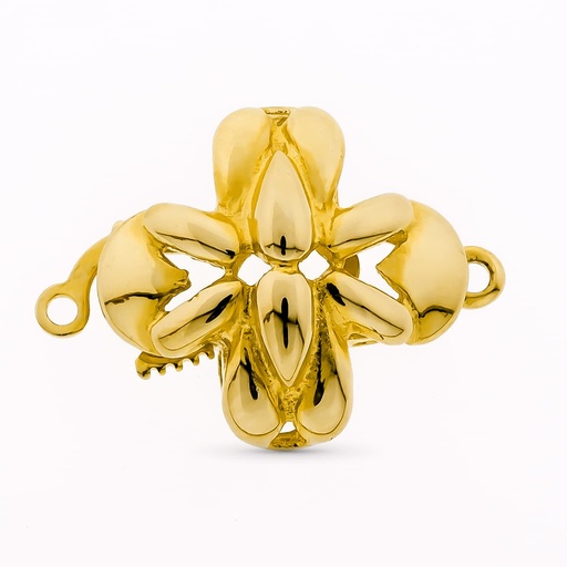 [P0685] 18K FORNITURA BROCHE COLLAR 1 VUELTA 10 RAMAS ORO LISO