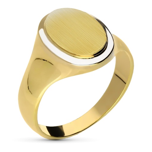 [P07000030] 18K SELLO CABALLERO ORO BICOLOR LISO
