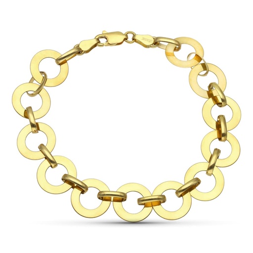 [P07000047] 18K PULSERA ORO AMARILLO CIRCULOS. 20 CM