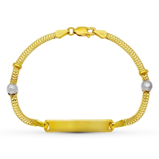 [P07000076] 18K ESCLAVA ORO BICOLOR MOTIVO CIRCONITAS