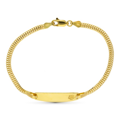 [P07000146] 18K ESCLAVA ORO AMARILLO FLOR 17 CM