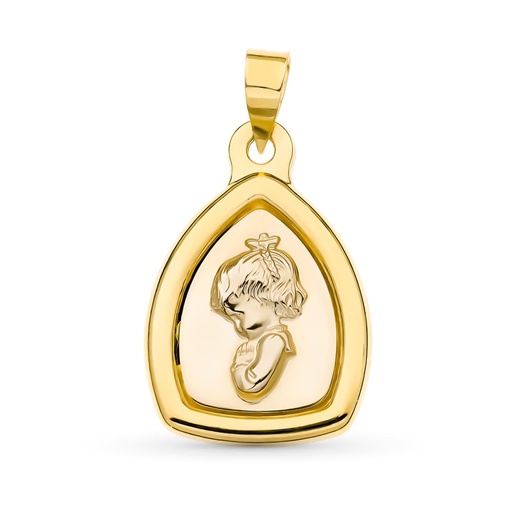 [P07000213] 18K MEDALLA ORO BICOLOR VIRGEN NIÑA 24X16 MM