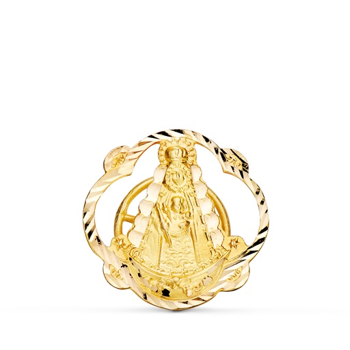 [P07000249] 18K SOLAPA ORO AMARILLO VIRGEN DEL ROCIO TALLADA 20X20 MM