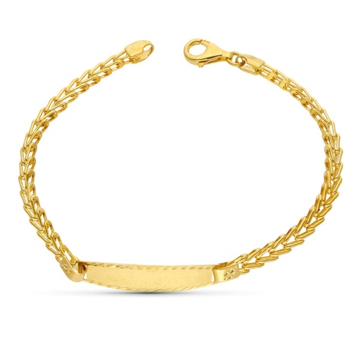 [P07000259] 18K ESCLAVA ORO AMARILLO ESPIGA 18 CM