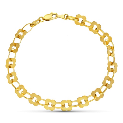 [P07000269] 18K PULSERA ORO AMARILLO FLORES