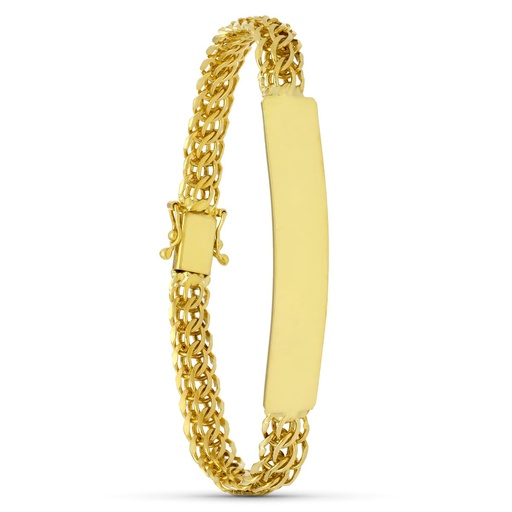 [P07000273] 18K ESCLAVA ORO AMARILLO CARAQUEÑA 19 CM 7 MM