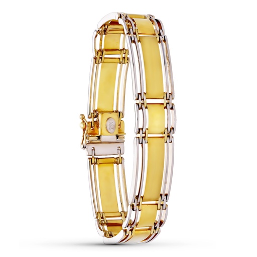 [P07000378] 18K PULSERA ORO BICOLOR MATE Y BRILLO