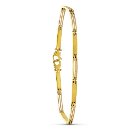 [P07000394] 18K PULSERA ORO BICOLOR BARRAS MATE