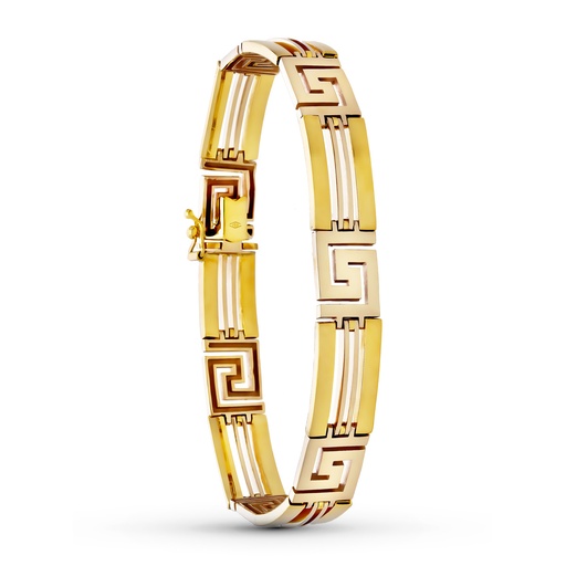 [P07000453] 18K PULSERA ORO BICOLOR CABALLERO
