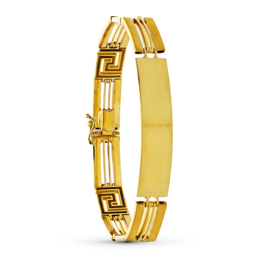 [P07000467] 18K ESCLAVA ORO BICOLOR HUECA 21.5 CM 10 MM