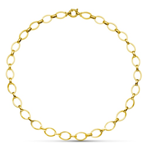 [P07000525] 18K GARGANTILLA ORO BICOLOR ESLABONES 8 MM 42 CM