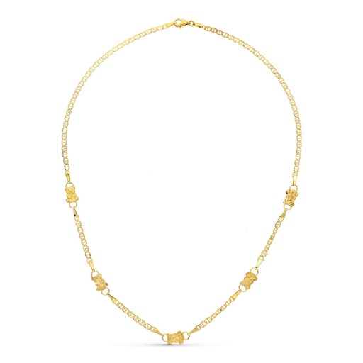 [P07000545] 18K GARGANTILLA ORO AMARILLO OSOS 6 MM LARGO 45 CM